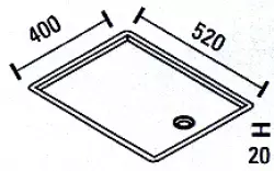 Superficie de desagüe ABK Bingara de acero inoxidable 52x40cm enrasado BIN52FVI