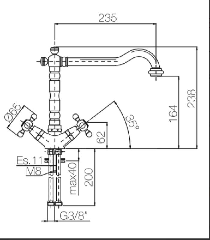 Grifo de cocina PB Nostalgic V1910 Bronce