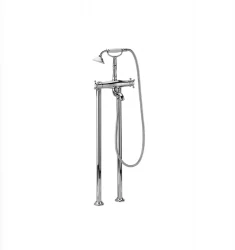 Mezclador Termostático de Pie Huber Victorian para Bañera con teleducha Cromado/Dorado VTT390107G