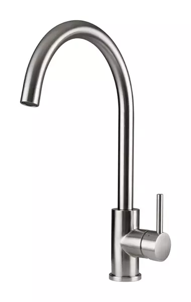 Grifo de cocina Lorreine Mersey completo de acero inoxidable con caño giratorio 1154021752