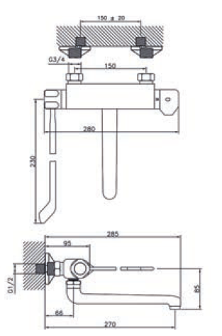 Huber Clinic grifo de cocina termostático cromo 571.08LCH.CR - Productafbeelding 2