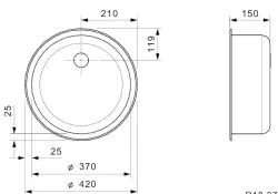 Fregadero Reginox R18 370 OKG de acero inoxidable para montaje sobre encimera B2801RLU06GDS