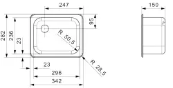 Fregadero Reginox R18 2330 OSK pequeño de acero inoxidable Montaje sobre encimera B0609RLU02GDS