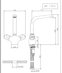 Huber Prima grifo de cocina termostático cromo 117P01HCR