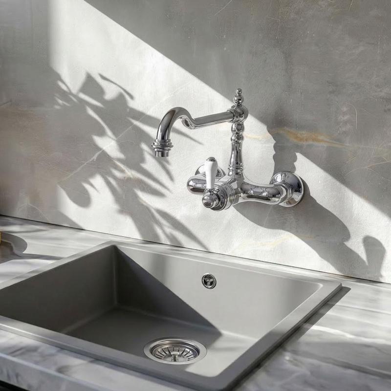 Grifo de cocina nostálgico Hermitage R grifo de pared Cromo 10.9021