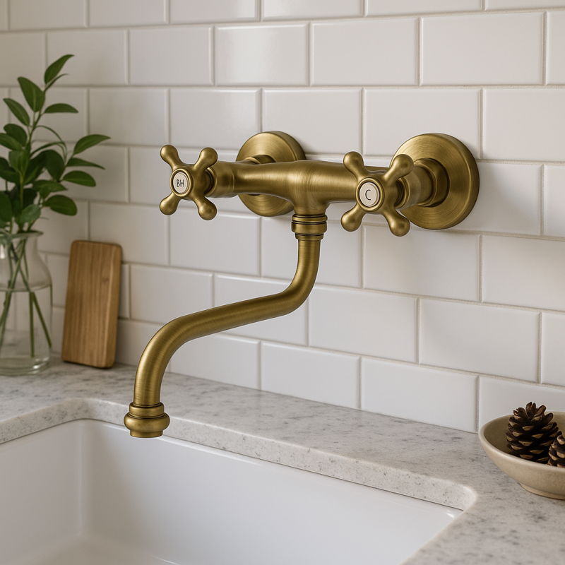 Grifo de cocina PB Nostalgic Grifo de pared Classic C Bronce 10.2722