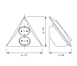 Toma de corriente esquinera de cocina 2 plegable de plástico Alu-look VHL2ST 1156279872