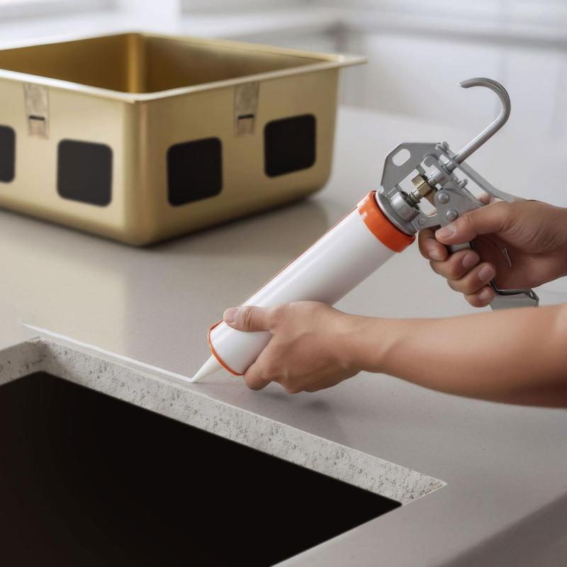 Adhesivo de silicona sin ácido para montaje bajo fregaderos de acero inoxidable