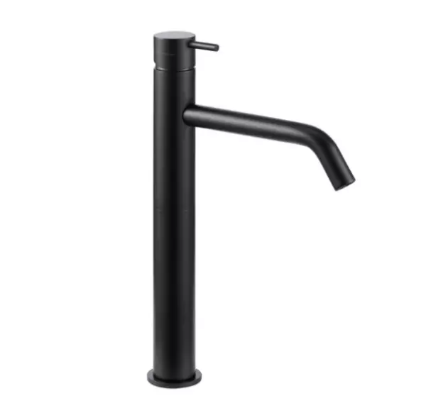 Grifo  Waterevolution Flow monomando caño alto para lavabos incluido tapón clic negro mate T115PR