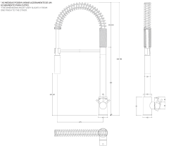 Grifo monomando de cocina semiprofesional Waterevolution Flow cromado con columna y muelle T15701