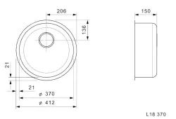 Fregadero Reginox L18 370 OKG de acero inoxidable montaje sobre encimera, encastrado al ras o bajo encimera B2901LLU06GDS