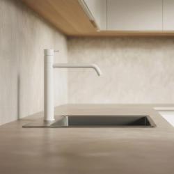 Grifo monomando de cocina Waterevolution Flow blanco mate T150BR