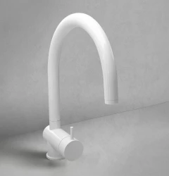 Grifo monomando de cocina Waterevolution Flow blanco mate con caño extraíble T155BR