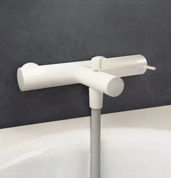 Mezclador de bañera Waterevolution Flow con teleducha blanco mate T130BR