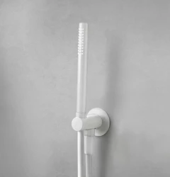 Grifería de bañera Waterevolution Flow completa con conexión de pared blanco mate T1621BR