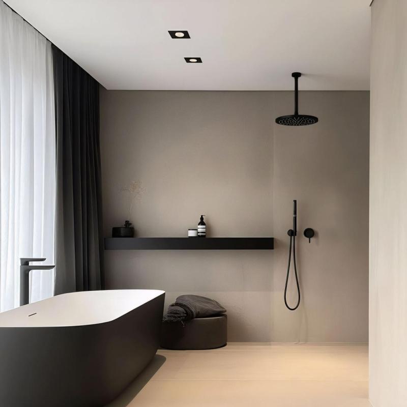 Grifo mezclador empotrado Watervolution Flow negro mate 1208512422