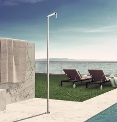 Waterevolution Flow ducha para piscina columna de ducha solo agua fría acero inoxidable cepillado T145IE