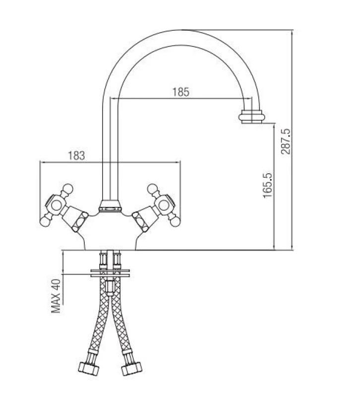 Grifo de cocina PB Nostalgic V1905 cromado