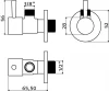 Clou InBe design hoekstopkraan type 1 rond chroom TechnicalDrawing-Basic