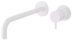 Grifo empotrado para lavabo Watervolution Flow, blanco mate, con caño de 21 cm T116BBR-21