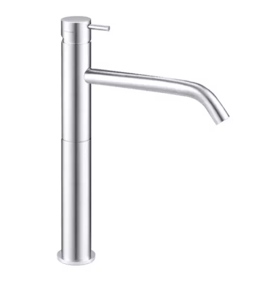 Grifo Waterevolution Flow caño alto para lavabos incl. tapón click acero inoxidable completo T115IE