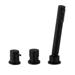 Grifo mezclador Waterevolution Flow para bañera de 3 orificios negro mate T138SBPR