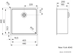 Fregadero Reginox New York mediano de acero inoxidable 40x40 T09T2LLU06GDS  R27639