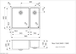 Fregadero Reginox New York 1.5 de acero inoxidable 34x40 + 18x40 T09T8LLU08GDS R27806