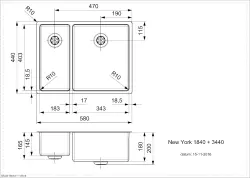 Fregadero Reginox New York 1.5 de acero inoxidable 18x40 + 34x40 T09T5LLU08GDS R27844