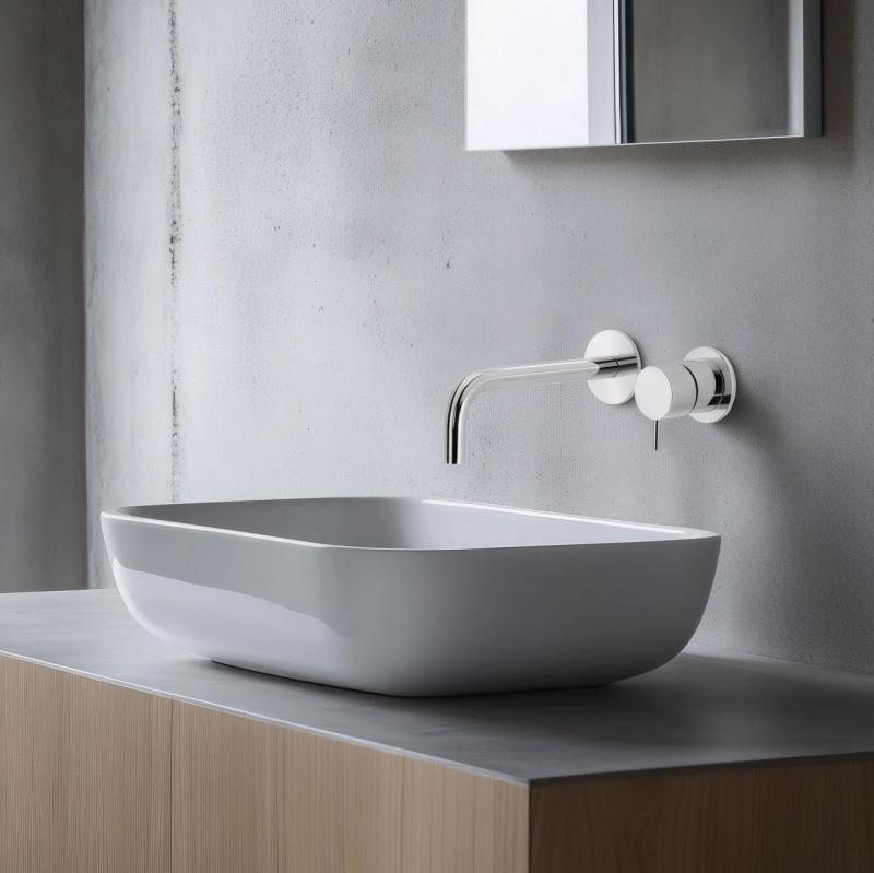 Grifo de lavabo empotrado Watervolution Flow, caño cromado de 15 cm T116B01-15