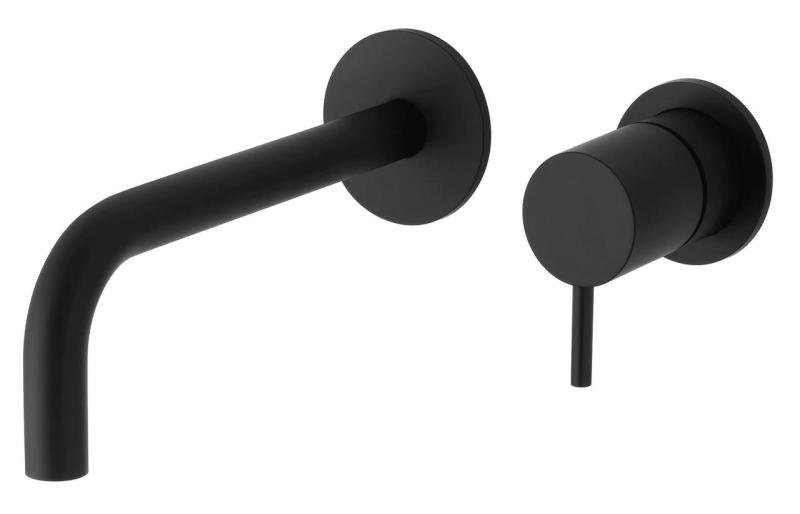Grifo empotrado para lavabo Watervolution Flow negro mate con caño de 15 cm T116BPR-15