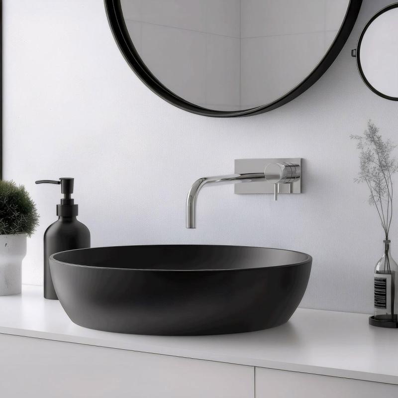 Mezclador de lavabo Waterevolution Flow empotrado con embellecedor cromado y caño 15cm T1161B01-15