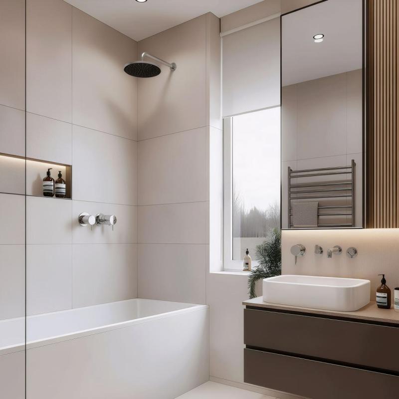 Termostato de ducha empotrado Waterevolution Flow con roseta redonda cromada T142TB01