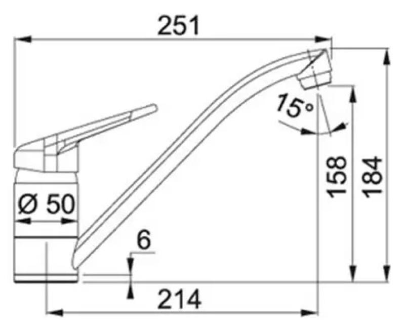 Grifo de cocina Franke Delta Novara Plus caño fijo cromado 115.0347.142