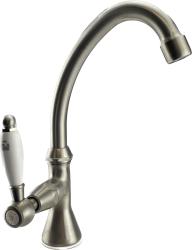 Grifo de lavabo PB Classic con palanca blanca agua fría con caño alto acero inoxidable 1208853702