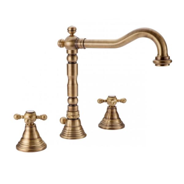 Grifo PB Classic de 3 orificios para lavabo caño fuerte 18,5 cm Color bronce 1208854942