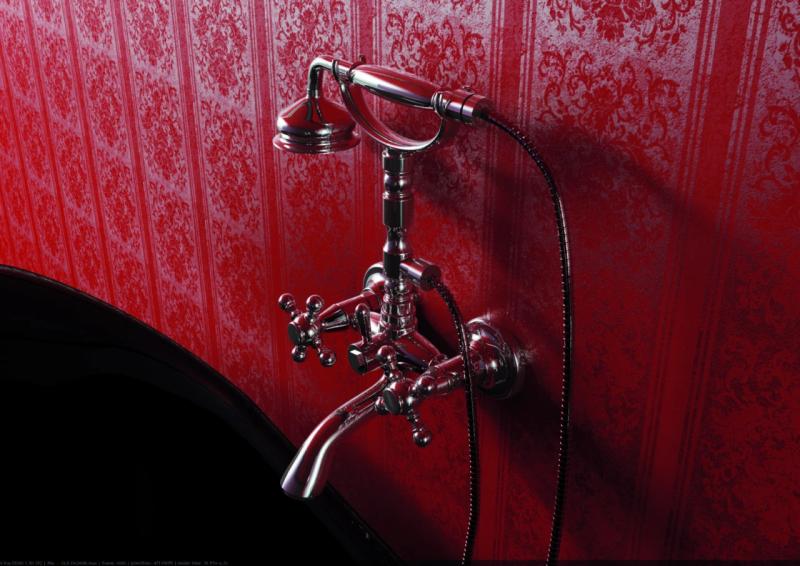 Juego de grifería PB Classic para bañera con pomos fuertes de acero inoxidable y teleducha 1208855172