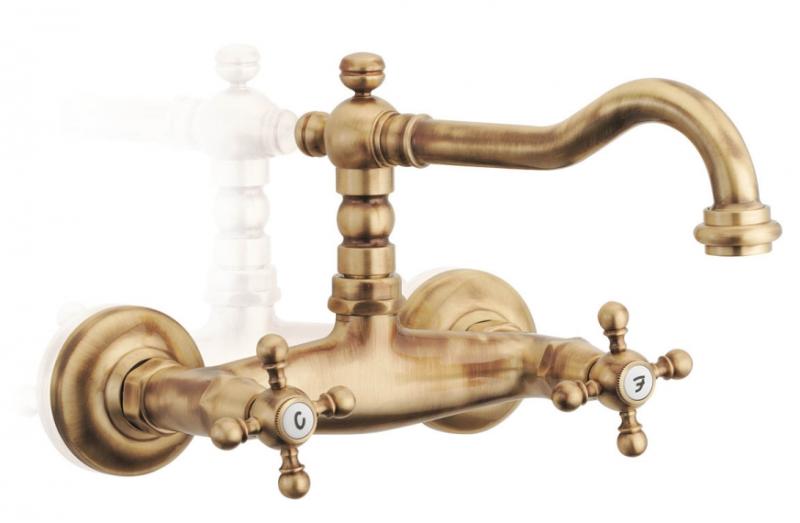 Juego de grifería PB Classic para bañera con pomos de accionamiento y teleducha en color cromado 1208855242