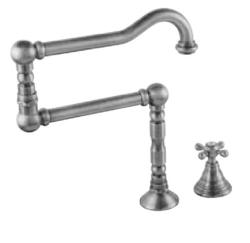 Grifo de lavabo PB Classic con pomo de estrella agua fría y caño largo giratorio cromado 1208855742