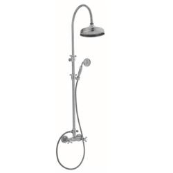 Conjunto de ducha PB Classic de montaje en superficie manetas de estrella con columna de ducha telescópica con efecto lluvia acero inoxidable 1208855912