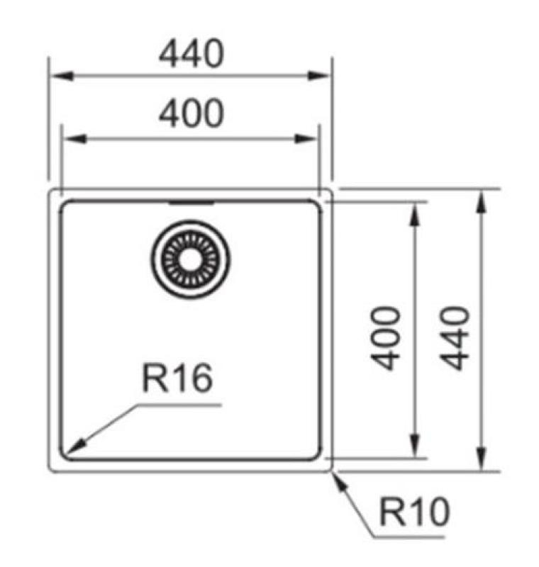 Fregadero de acero inoxidable Franke Maris MRX 210.40 40x40 bajo encimera 127.0529.805