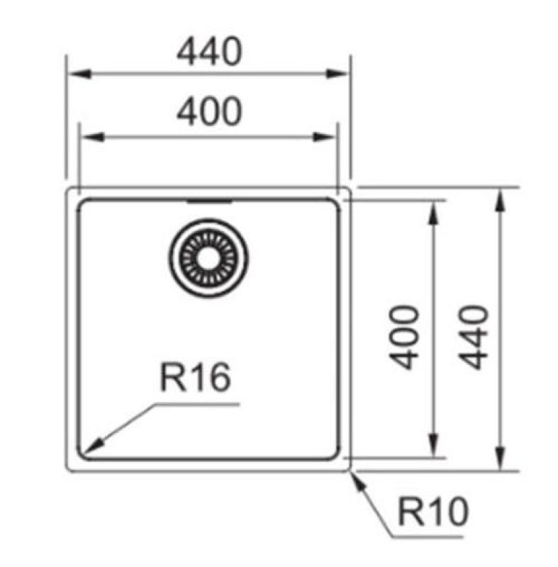 Fregadero de acero inoxidable Franke Maris MRX 110.40 bajo encimera 40x40 122.0529.310