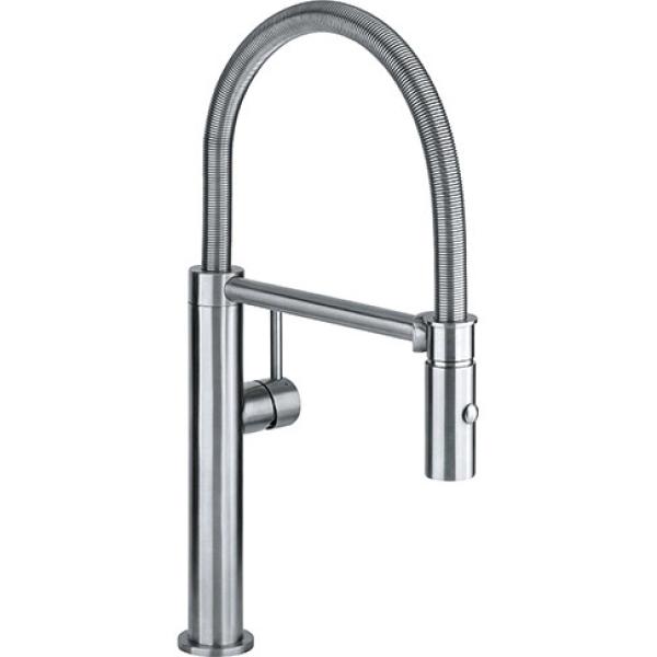 Grifo de cocina Franke Pescara Semi Pro L caño flexible y spray aspecto acero inoxidable 115.0472.960