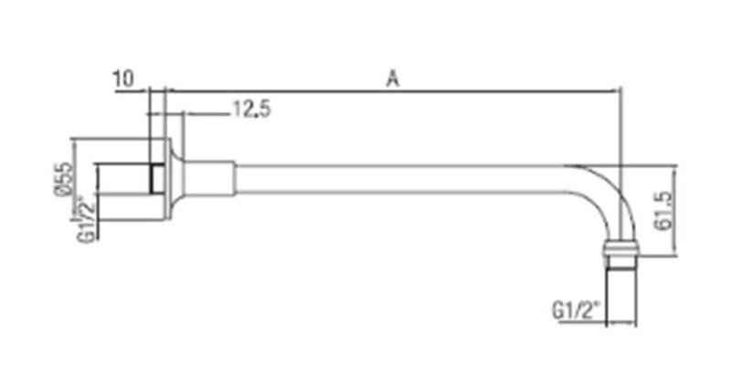 Brazo de ducha PB Classic cromado 40cm 1208898912