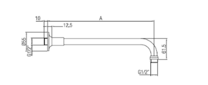 Brazo de ducha PB Classic acero inoxidable 40cm 1208898932