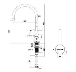 Grifo de cocina dorado Reginox Cano PVD Gold K102K R30509