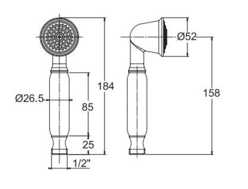 Teleducha PB Classic con mango blanco cromado 1208916142