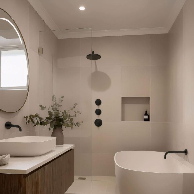 Termostato Waterevolution Flow de ducha empotrado con 2 válvulas de cierre negro mate 1208916222