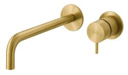 Waterevolution Flow Grifo empotrado para lavabo en latón cepillado con caño de 21 cm T116BLE-21