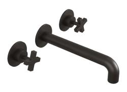 Grifo de lavabo empotrado Waterevolution Cruz 3 orificios negro mate 1208916572